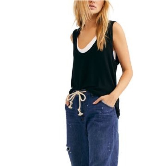SOLD FREE PEOPLE Take the Plunge Tank in Black - Picture 3 of 5